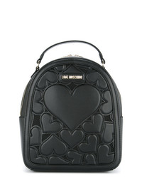 Женский черный кожаный рюкзак от Love Moschino