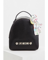 Женский черный кожаный рюкзак от Love Moschino