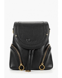 Женский черный кожаный рюкзак от Marco Bonne`