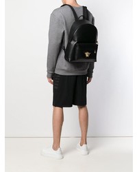 Мужской черный кожаный рюкзак от Versace