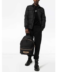 Мужской черный кожаный рюкзак от Moschino