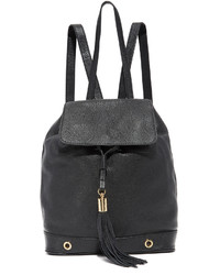 Женский черный кожаный рюкзак от Milly