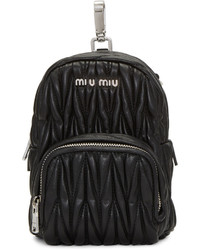 Женский черный кожаный рюкзак от Miu Miu