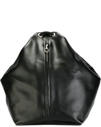 Женский черный кожаный рюкзак от MM6 MAISON MARGIELA