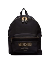 Мужской черный кожаный рюкзак от Moschino
