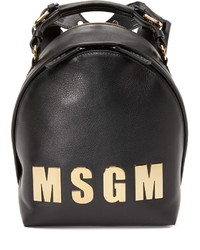 Женский черный кожаный рюкзак от MSGM