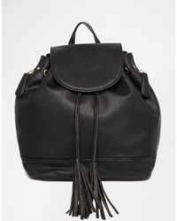 Женский черный кожаный рюкзак от Oasis