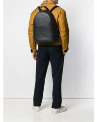 Мужской черный кожаный рюкзак от Emporio Armani