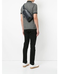 Мужской черный кожаный рюкзак от Cerruti 1881