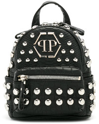 Женский черный кожаный рюкзак от Philipp Plein