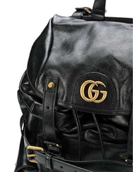 Мужской черный кожаный рюкзак от Gucci