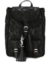 Женский черный кожаный рюкзак от Saint Laurent