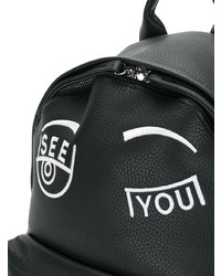 Женский черный кожаный рюкзак от Chiara Ferragni