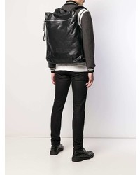 Мужской черный кожаный рюкзак от Diesel