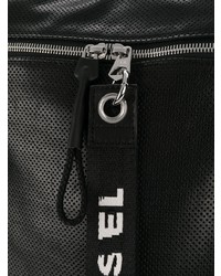 Мужской черный кожаный рюкзак от Diesel