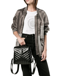 Женский черный кожаный рюкзак от Saint Laurent