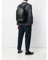 Мужской черный кожаный рюкзак от Serapian