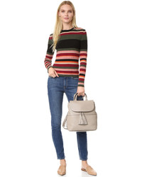 Женский черный кожаный рюкзак от Tory Burch