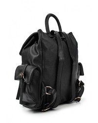 Женский черный кожаный рюкзак от Topshop