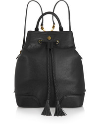 Женский черный кожаный рюкзак от Tory Burch