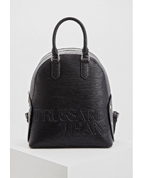 Женский черный кожаный рюкзак от Trussardi Jeans