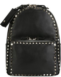 Женский черный кожаный рюкзак от Valentino
