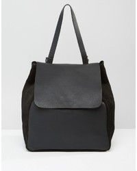 Женский черный кожаный рюкзак от Warehouse
