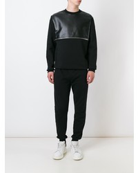Мужской черный кожаный свитшот от McQ Alexander McQueen