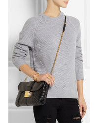 Черный кожаный стеганый клатч от Miu Miu