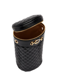 Черный кожаный стеганый клатч от Gucci