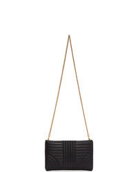 Черный кожаный стеганый клатч от Prada