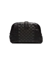 Черный кожаный стеганый клатч от Bottega Veneta