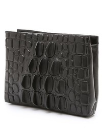 Черный кожаный стеганый клатч от Kokon To Zai