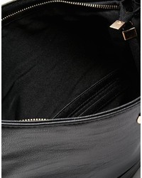 Черный кожаный стеганый клатч от Oasis