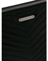 Черный кожаный стеганый клатч от Rebecca Minkoff