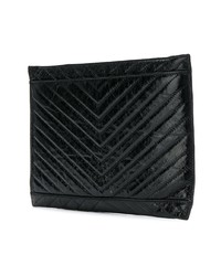 Черный кожаный стеганый клатч от Rebecca Minkoff