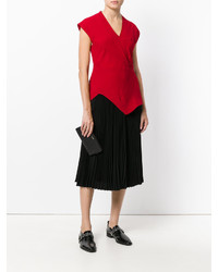 Черный кожаный стеганый клатч от DKNY