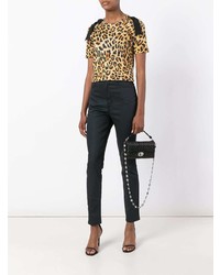 Черный кожаный стеганый клатч от Miu Miu