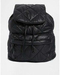 Женский черный кожаный стеганый рюкзак от Asos