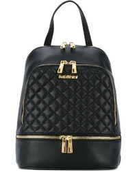 Женский черный кожаный стеганый рюкзак от Baldinini