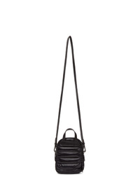 Женский черный кожаный стеганый рюкзак от Moncler