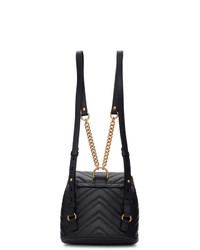 Женский черный кожаный стеганый рюкзак от Gucci