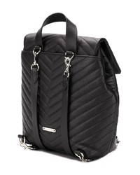 Женский черный кожаный стеганый рюкзак от Rebecca Minkoff