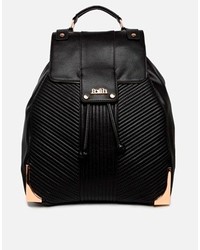 Женский черный кожаный стеганый рюкзак от Faith