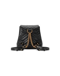 Женский черный кожаный стеганый рюкзак от Gucci