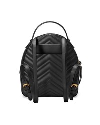 Женский черный кожаный стеганый рюкзак от Gucci