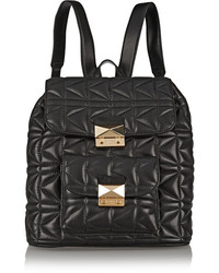 Женский черный кожаный стеганый рюкзак от Karl Lagerfeld