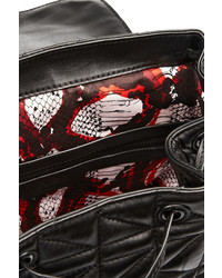 Женский черный кожаный стеганый рюкзак от Karl Lagerfeld