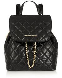 Женский черный кожаный стеганый рюкзак от MICHAEL Michael Kors