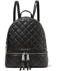 Женский черный кожаный стеганый рюкзак от MICHAEL Michael Kors